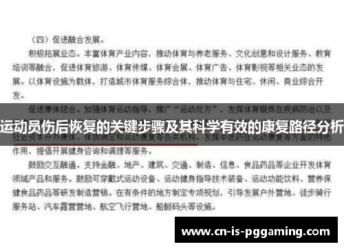 运动员伤后恢复的关键步骤及其科学有效的康复路径分析